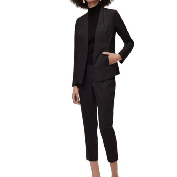 Aritzia Babaton Keith Jacket Blazer Japanese Fabric Open Front in Black Size 2 - Picture 2 of 13